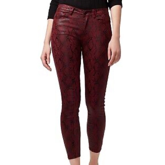 NWT Sanctuary maroon wine purple black snakeskin skinny jeans pants size 25 - Picture 2 of 10